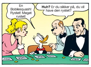 Agent 00-And på Casino Bingo Royale (tegning af Marco Rota, © Egmont/Disney)