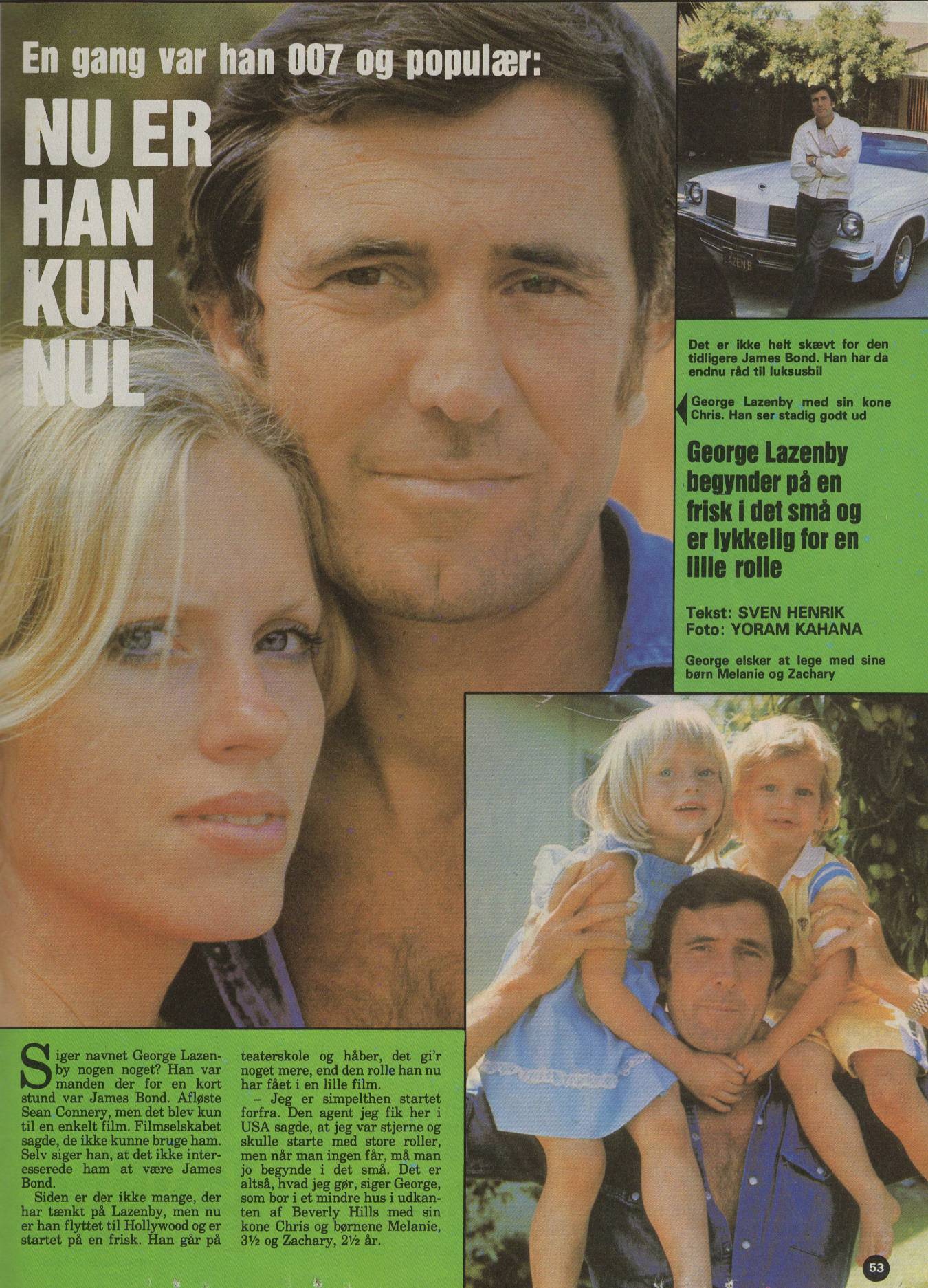 George Lazenby “Nu er han kun nul” (Se og Hør 1977)